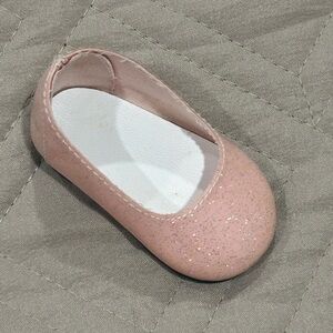 American Girl Doll “Petal Pink Outfit” Left Shoe Pink Glitter Ballet Flat
